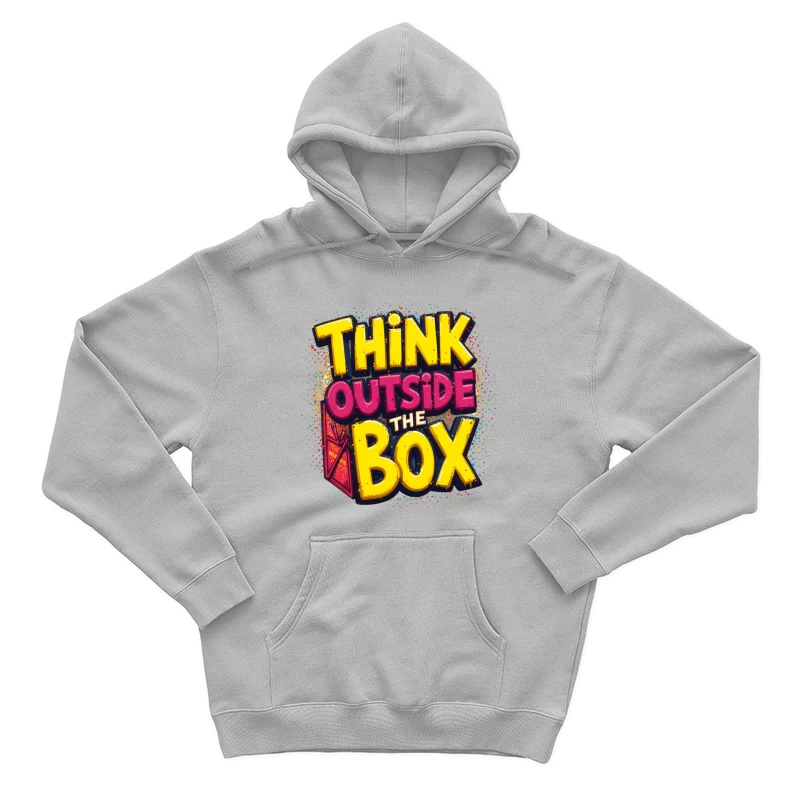 Think Outside the Box Design Male Pullover Hoodie