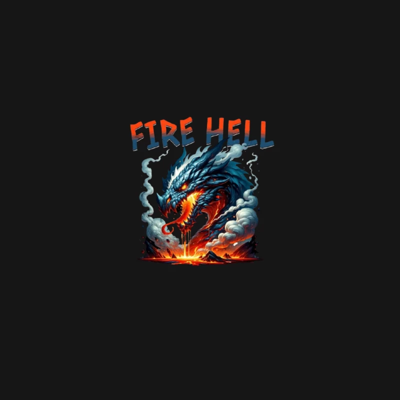 Fire Hell Dragon with Glowing Flames Desk Mat