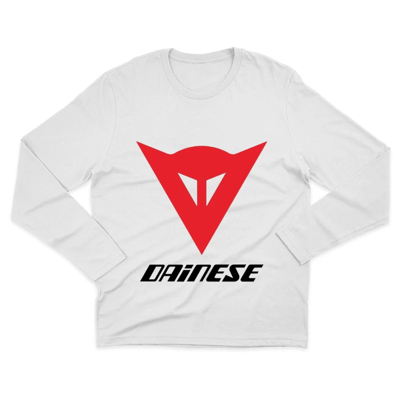 Dainese Motorcycle Gear Brand Logo in Red Male Long Sleeve T-Shirt