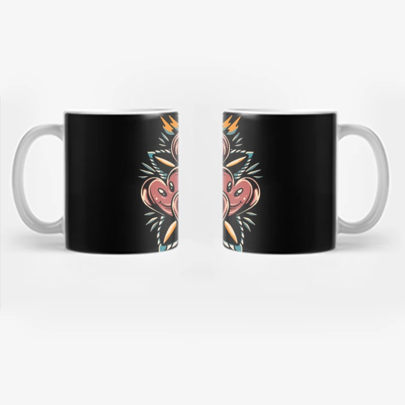 Playful Smiling Hearts Illustration Coffee Mug