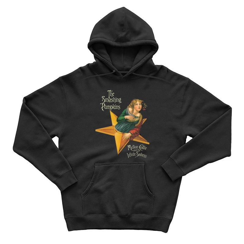 The Smashing Pumpkins' Mellon Collie Album Cover Featuring Classical Art on Golden Star Male Pullover Hoodie