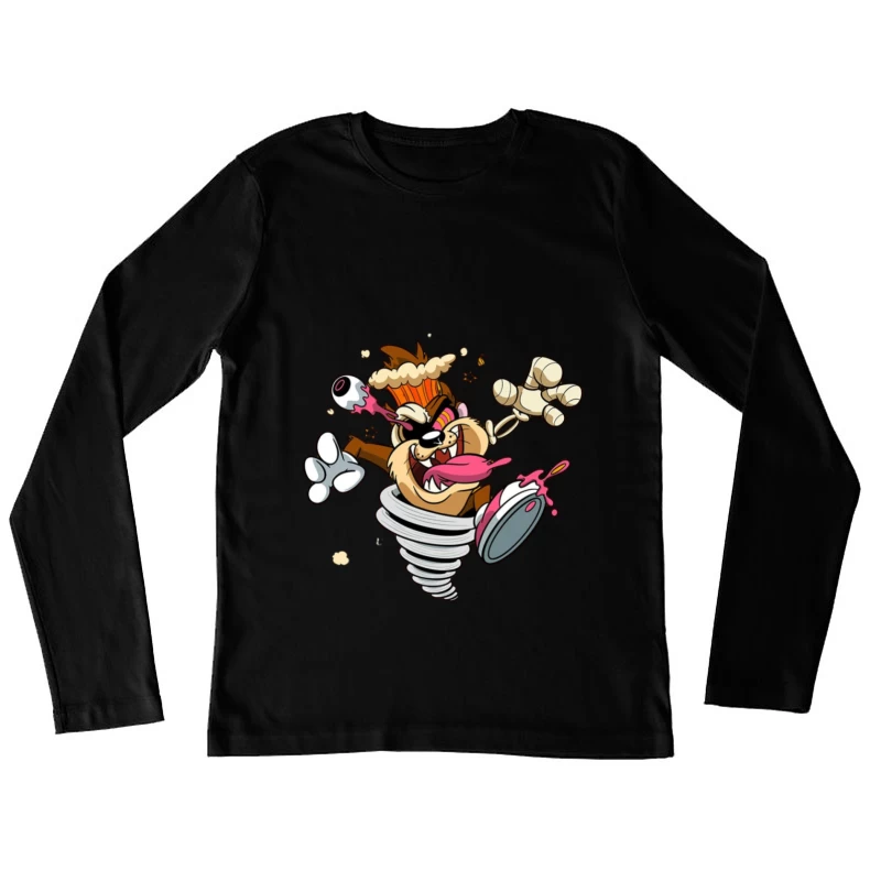 Wirbelsturm-Tier mit Augapfel-Spirale Damen Langarm T-Shirt