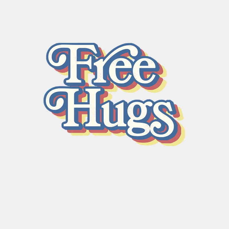 Free Hugs - 70s Styled Typography Apparel Male Tank Top