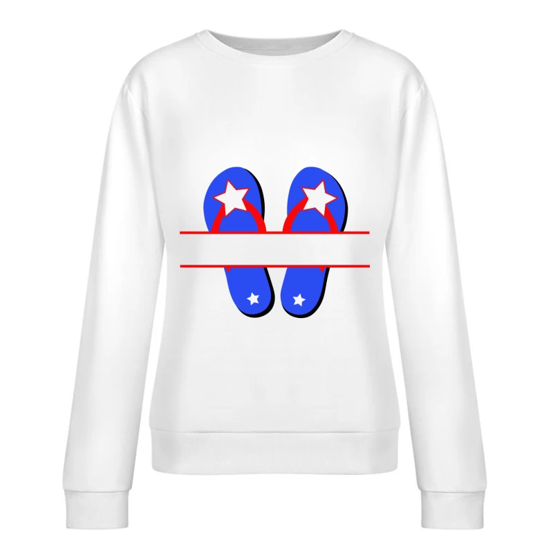 Tongs étoilés bleus et rouges Femme Sweat-shirt à enfiler