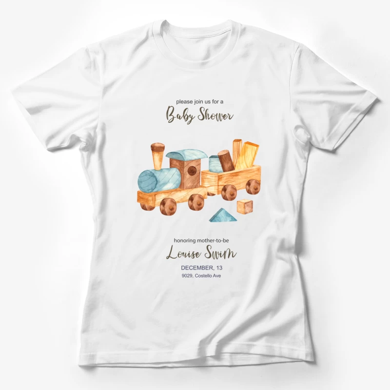 Holzspielzeug Baby Shower Einladung Damen T-Shirt