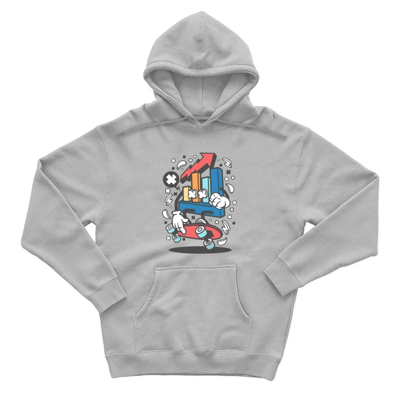 Diagramme en barres dynamique sur un skateboard Homme Sweat à capuche