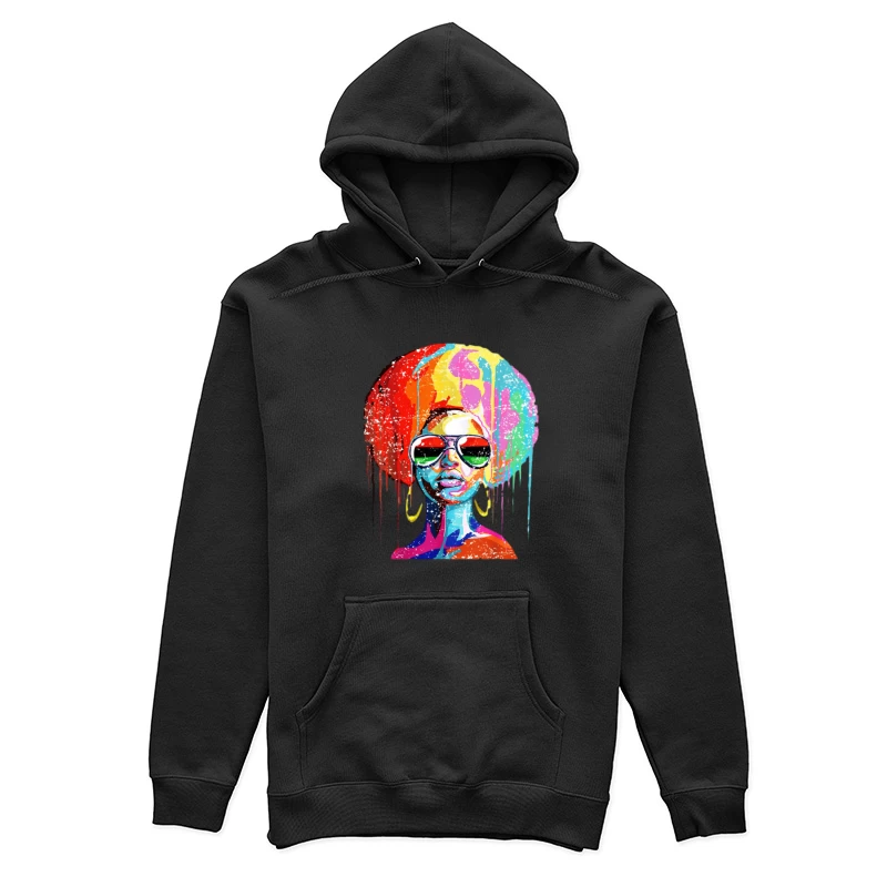 Bunte Afro-Kunst mit Sonnenbrille Damen Pullover Hoodie