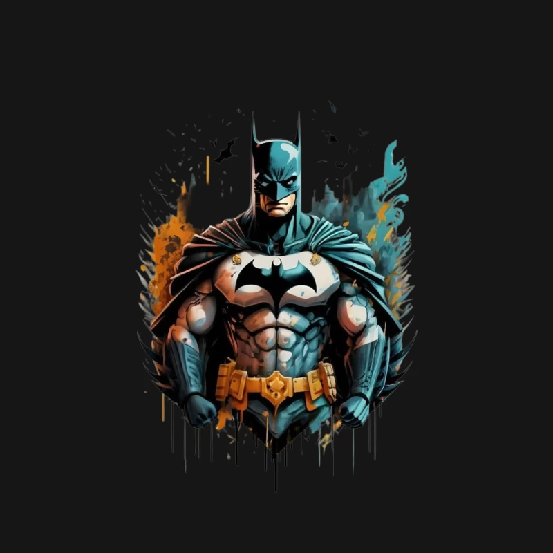 Dynamic Illustration of Batman Male Long Sleeve T-Shirt