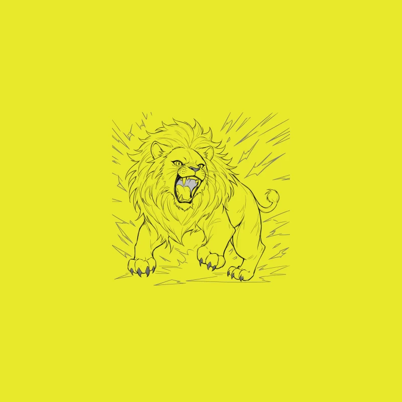 Fierce Roaring Lion Illustration iPhone Case