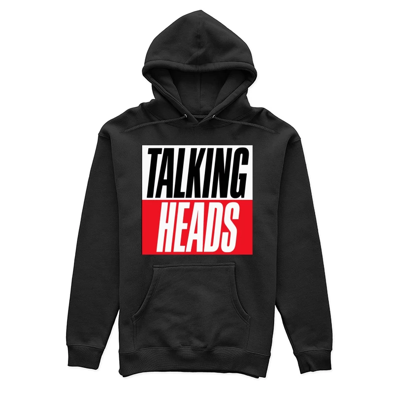 Talking Heads Classic Band Logo Design in Black and Red Typography Female Pullover Hoodie