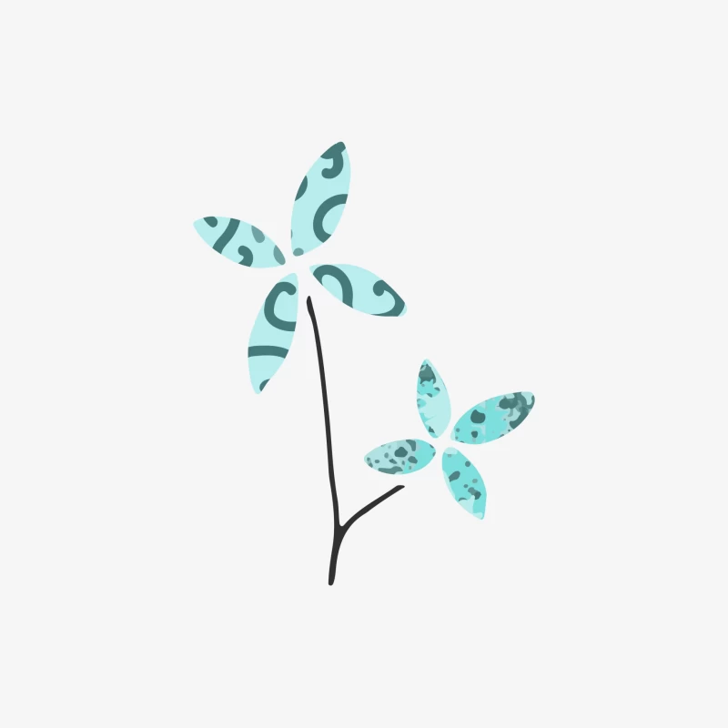 Illustration florale abstraite Femme Manches Longues T-Shirt