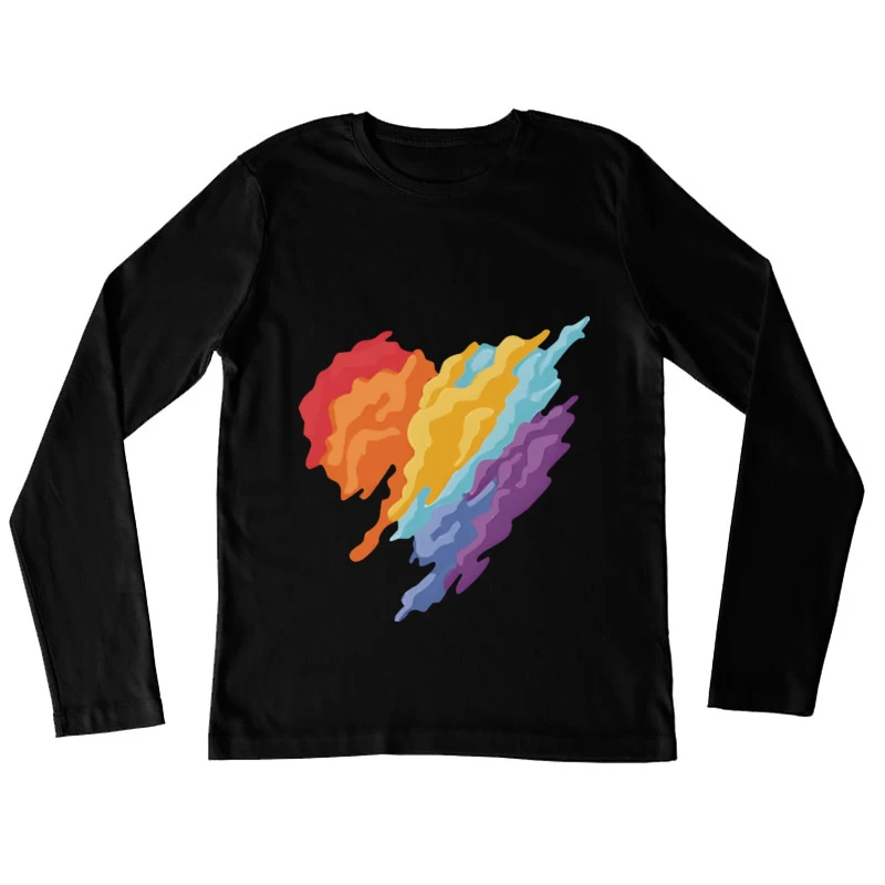 Herz in Regenbogenfarben Damen Langarm T-Shirt