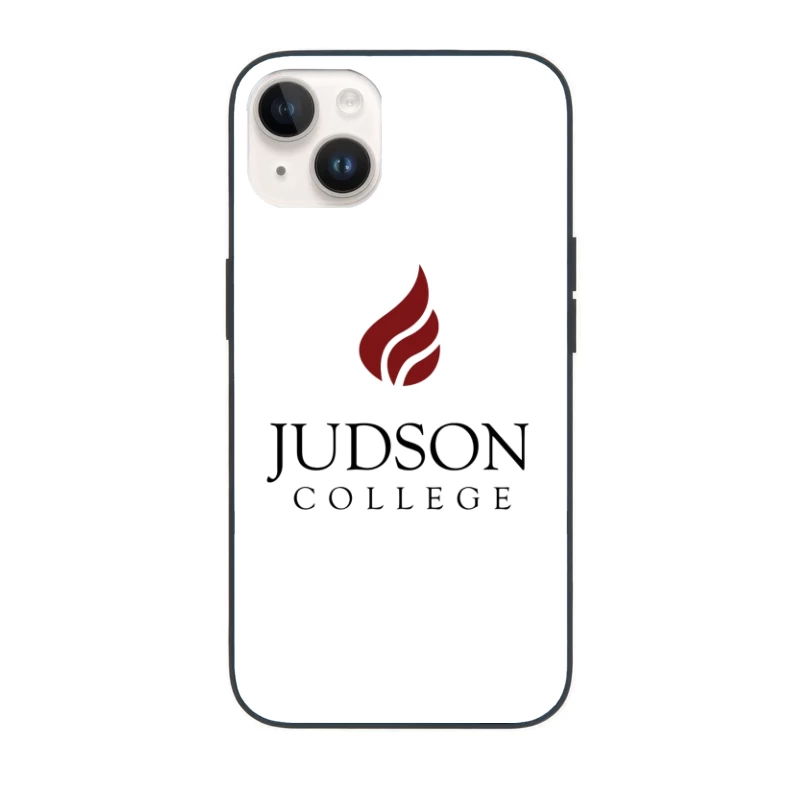 Judson College Educational Institution Logo with Red Flame Symbol iPhone Case