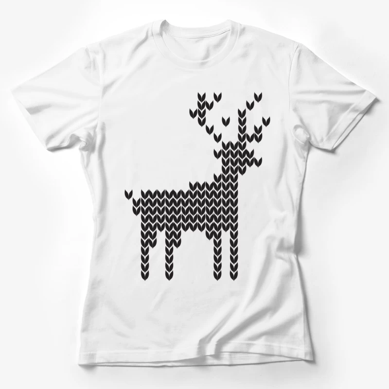 Motif de Élan Tricoté Femme T-Shirt