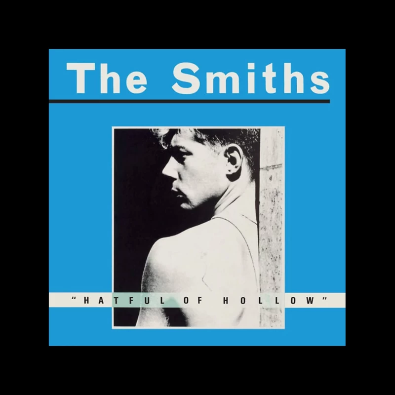 The Smiths "Hatful of Hollow" Album Cover with Black and White Portrait on Blue Background Mouse Pad