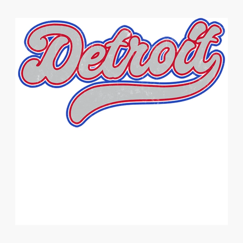 Detroit, MI  Retro Typography Design Throw Pillow