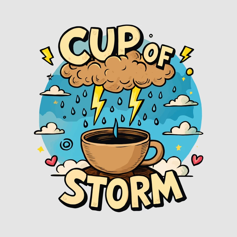 Cup of Storm – Whimsical Pixel Art with Lightning Charm! Male Pullover Hoodie