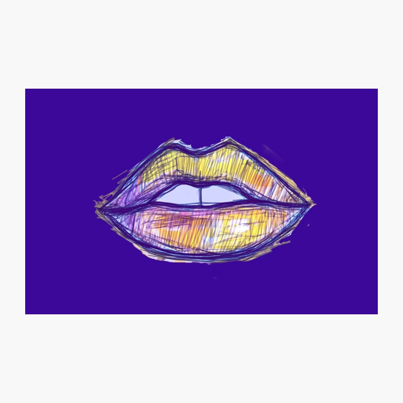 Vibrant Artistic Sketch of Colorful Lips Travel Mug