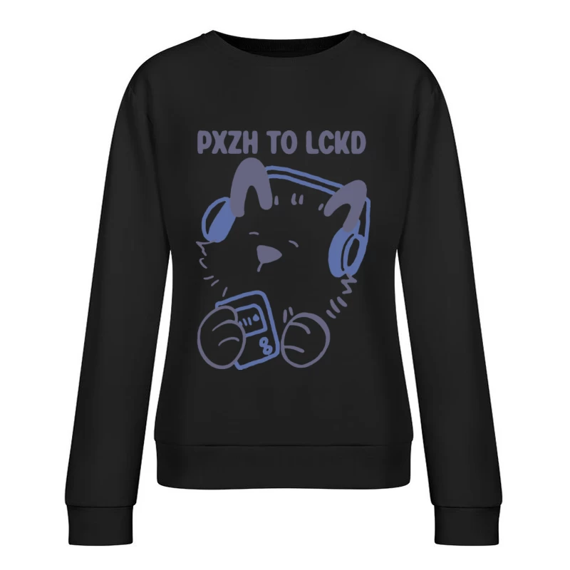 Niedliches Tier mit Kopfhörern Damen Pullover Sweatshirt