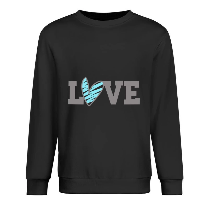 Design moderne avec cœur bleu et texte Homme Sweat-shirt à enfiler