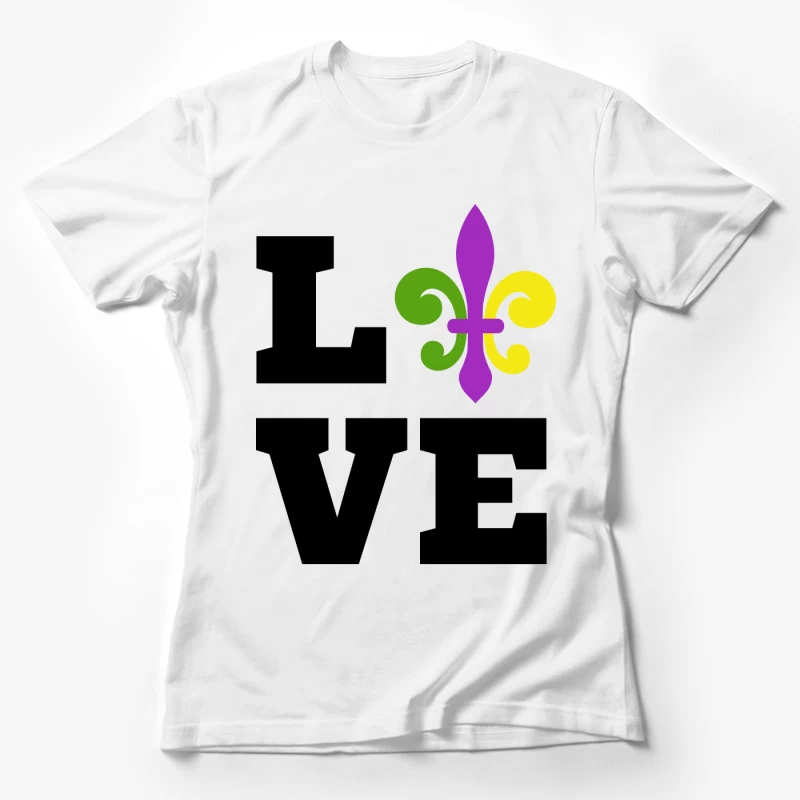 Fleur-de-lis colorée sur fond blanc Femme T-Shirt