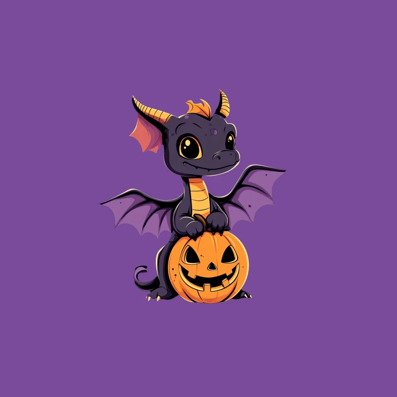 Cute Cartoon Dragon on Halloween Pumpkin Male T-Shirt