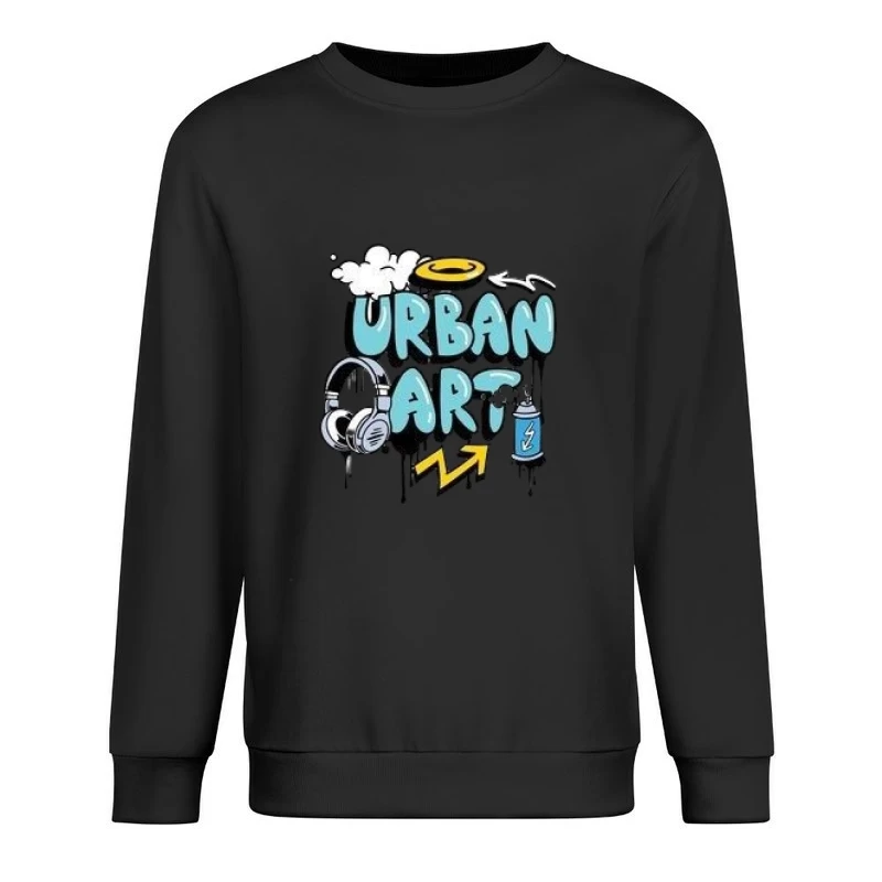 Urban Art Graffiti mit Kopfhörern und Spraydose Herren Pullover Sweatshirt