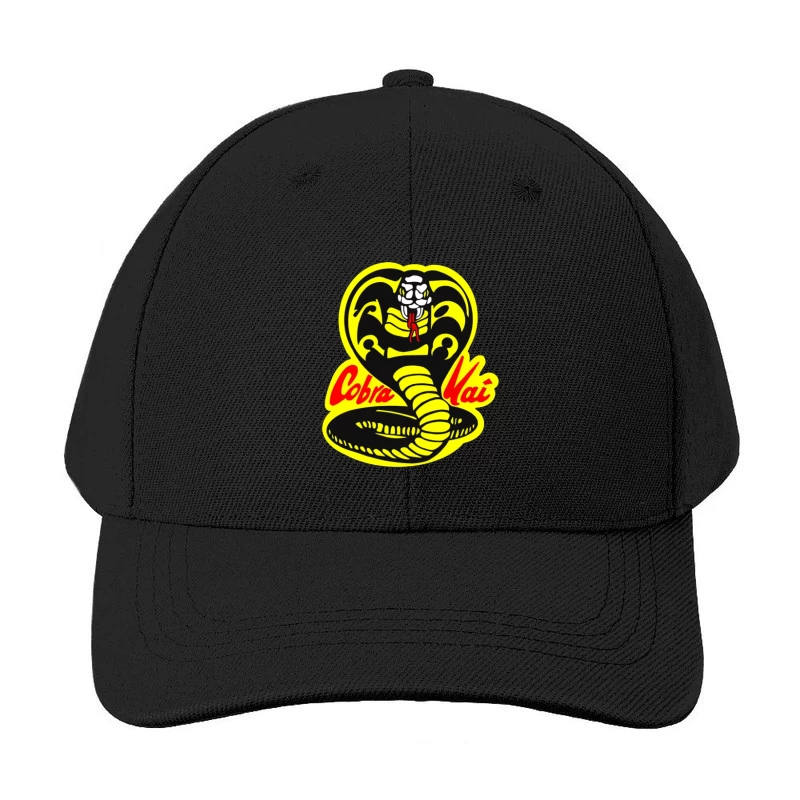 Cobra Kai Martial Arts Dojo Logo with Strike-Ready Snake Baseball Cap