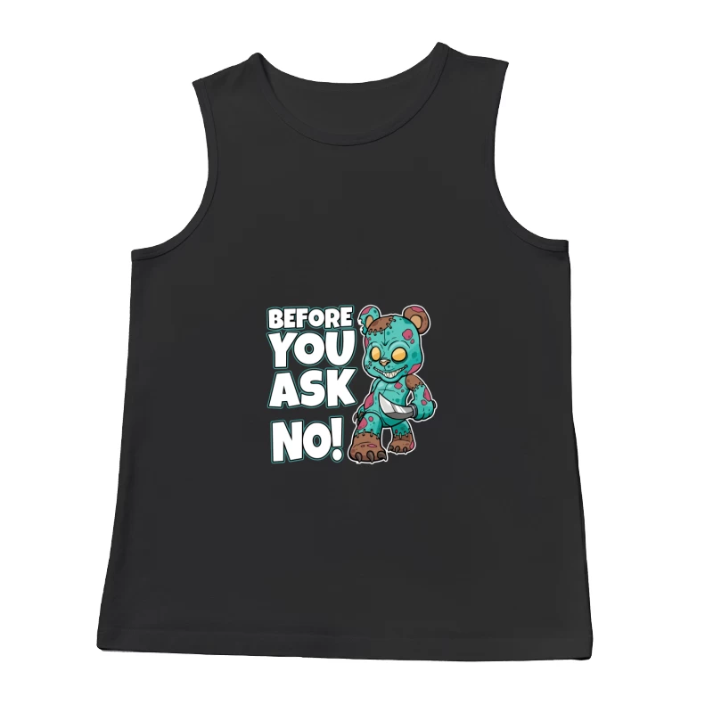 Gruseliges Bärendesign mit Messer Herren Tanktops