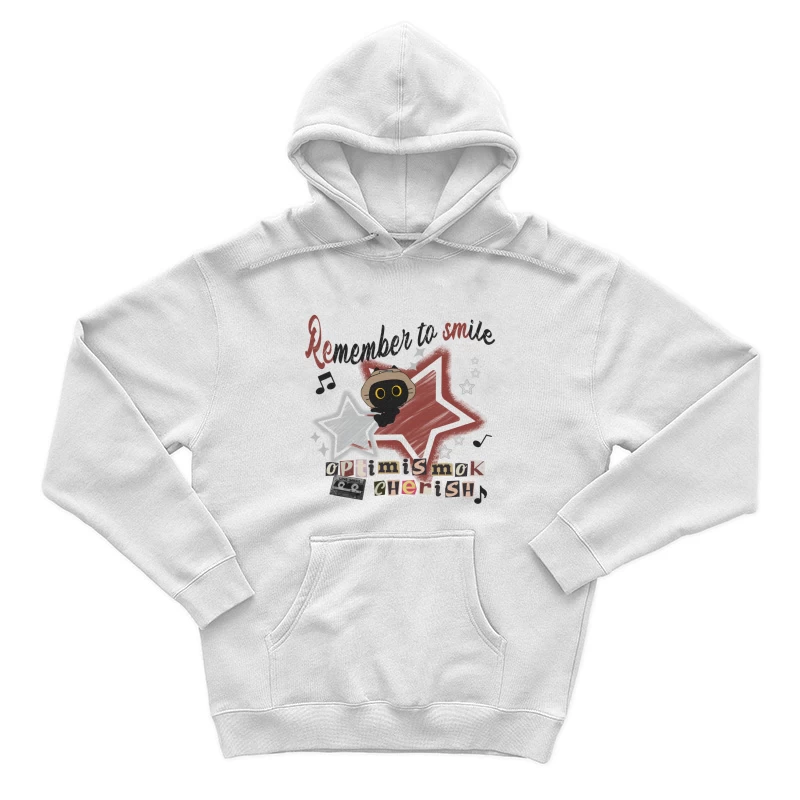 Erinnere dich zu lächeln mit Katzenbegleitung Herren Pullover Hoodie