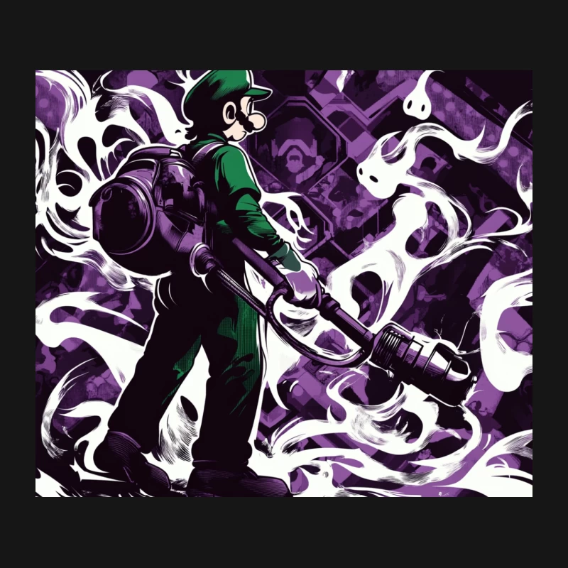 Luigi's Ghostly Adventure: Stylized Video Game Art Mouse Pad