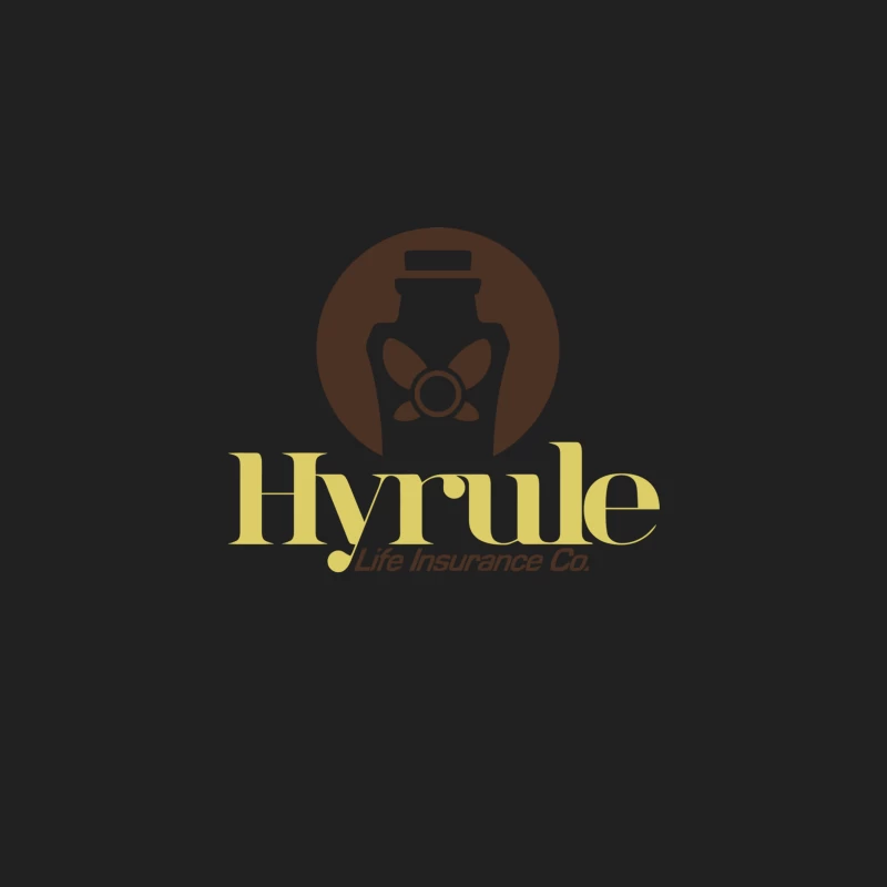 Hyrule Life Insurance Company Logo with Bottle and Butterfly Design Bucket Hat