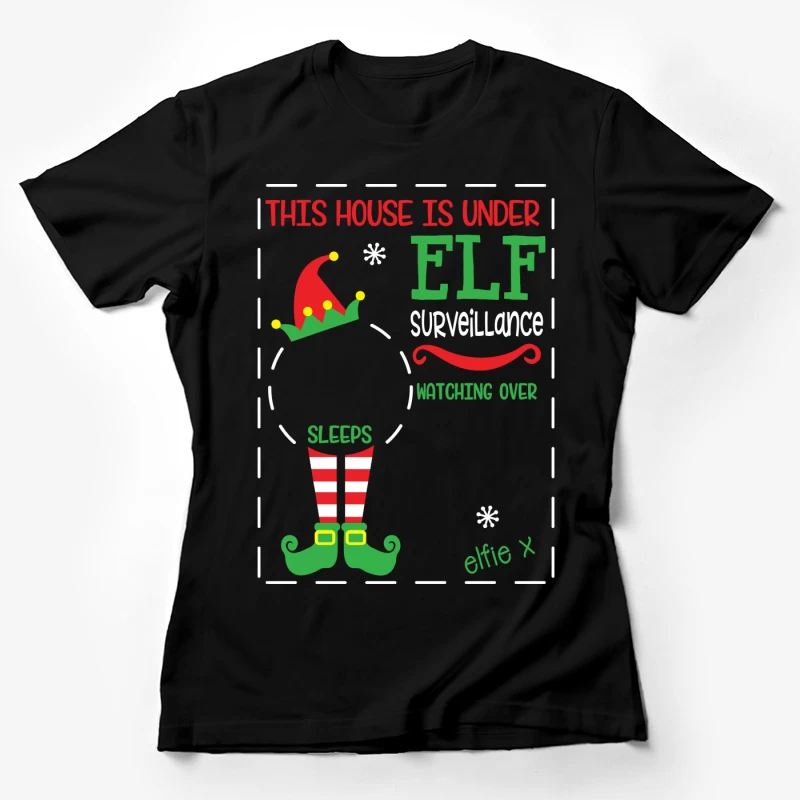 Surveillance par lutin pour Noël Femme T-Shirt