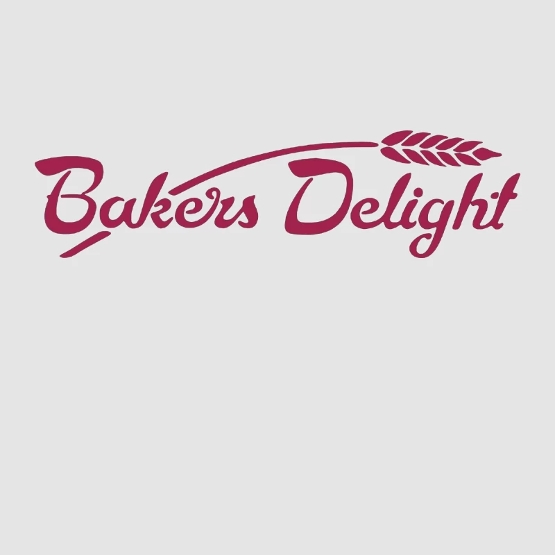 Bakers Delight Burgundy Cursive Logo with Wheat Symbol Female Pullover Hoodie