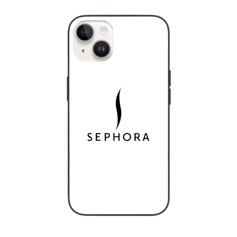 Sephora Black and White Minimalist Beauty Retailer Logo iPhone Case