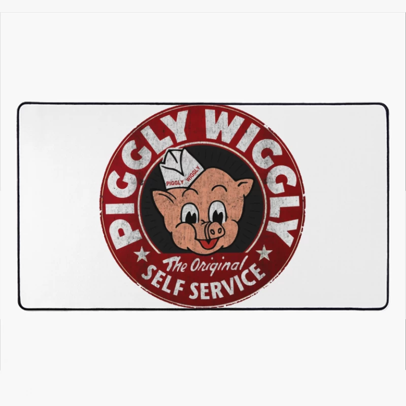 Vintage Piggly Wiggly Self-Service Grocery Store Logo Desk Mat