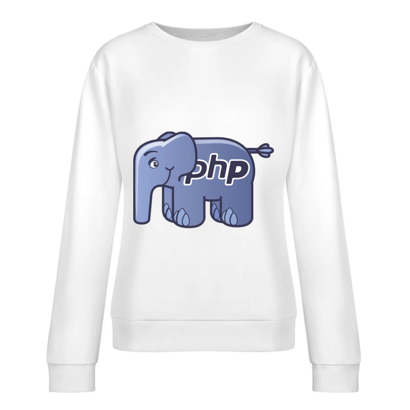 PHP Programming Language Elephant Mascot Logo Female Pullover Sweatshirt