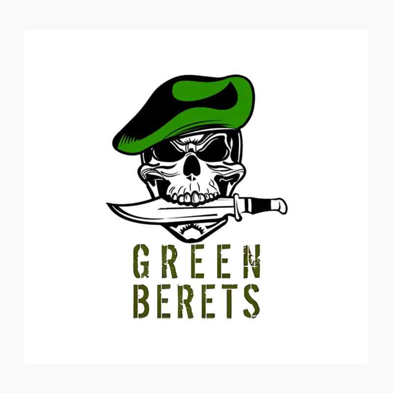 Green Berets Special Forces Skull and Knife Emblem Throw Pillow
