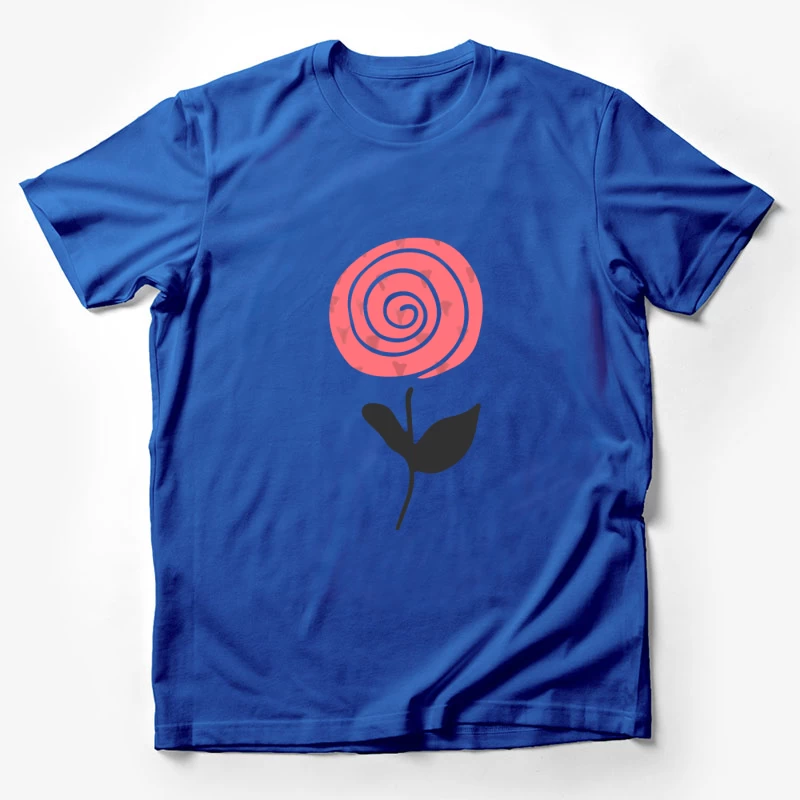 Fleur abstraite avec spirale rose Homme T-Shirt