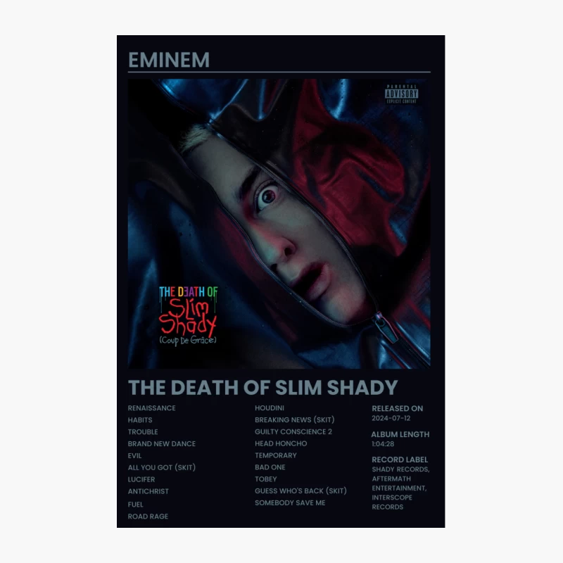 Eminem's Dark Album Cover: The Death of Slim Shady Cotton Tote Bag
