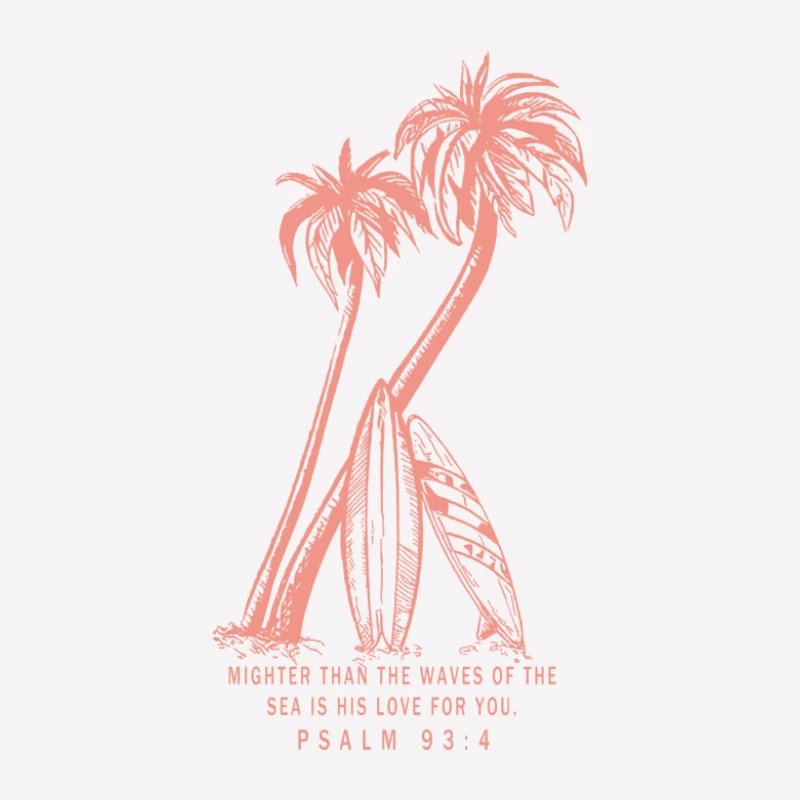 Tropische Palmen mit Psalm 93:4 Damen T-Shirt