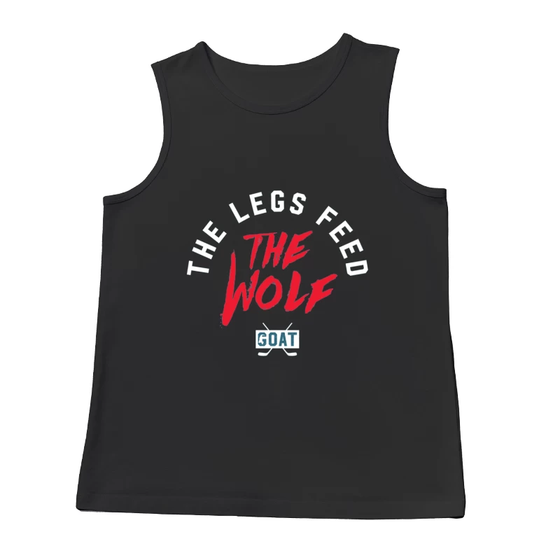 The Wolf and Goat Text Design with Minimalist Typography Male Tank Top