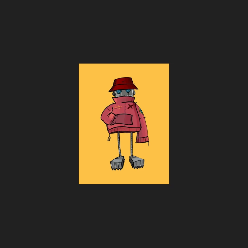 Robokite in Red Hoodie Bucket Hat