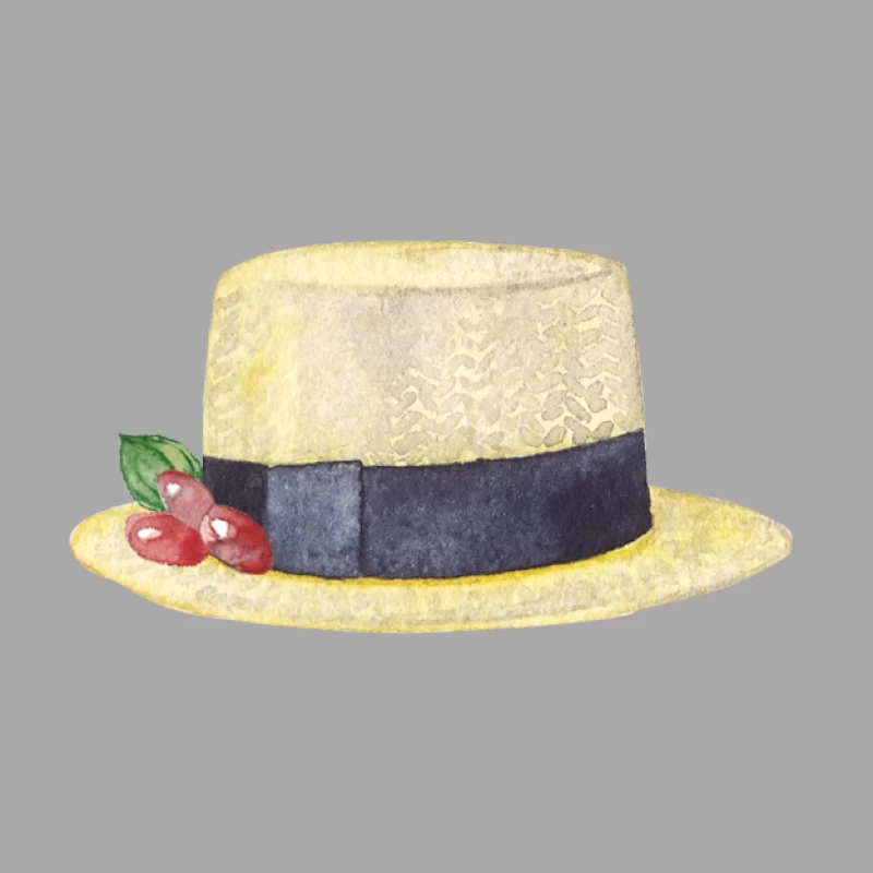 Chapeau Paille Élégant avec Ruban et Baies Homme Sweat à capuche