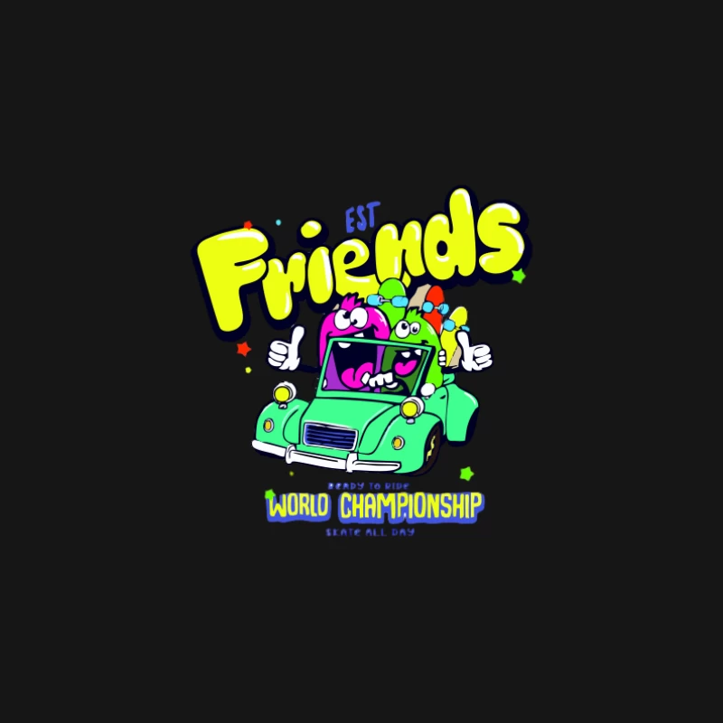 Freunde im Auto bei der Weltmeisterschaft Herren Langarm T-Shirt