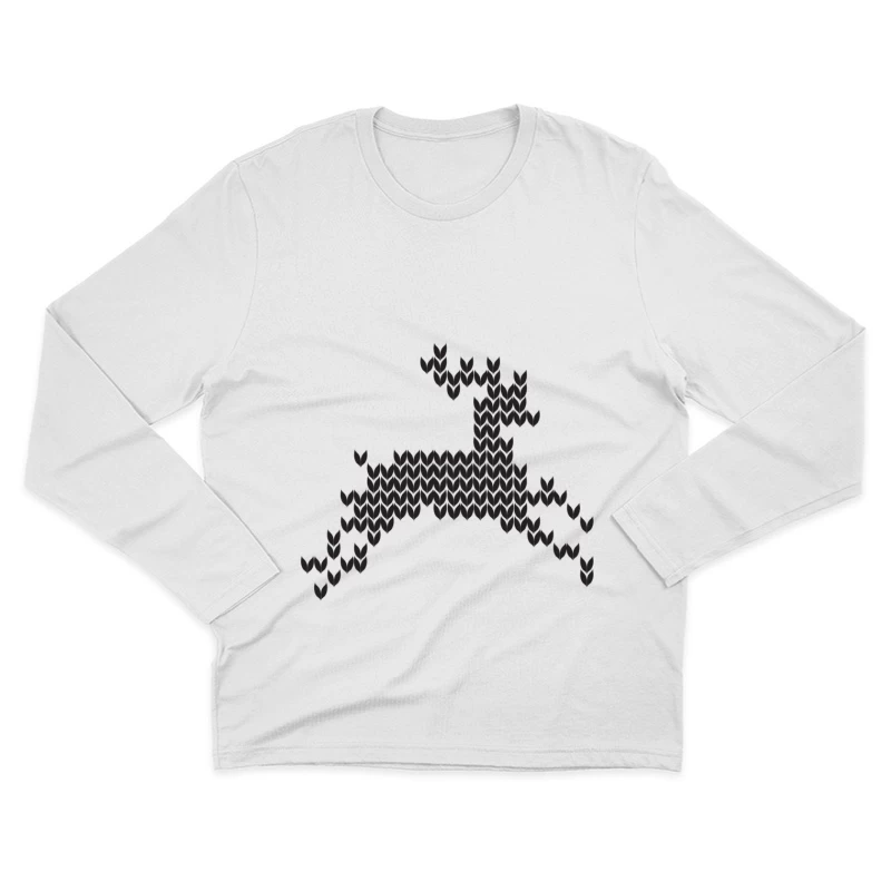 Cerf géométrique en motifs hexagonaux Homme Manches Longues T-Shirt