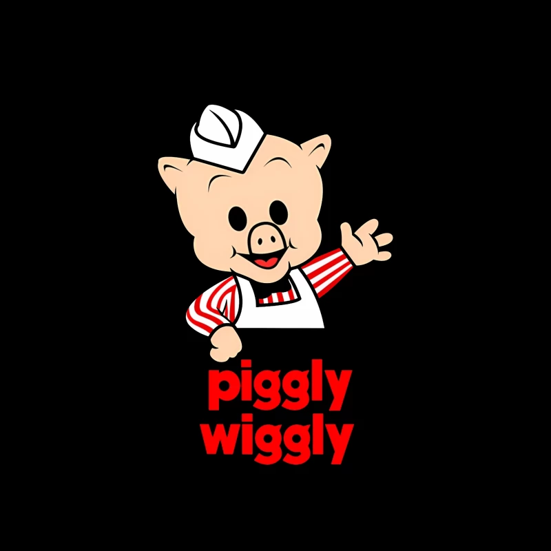 Piggly Wiggly Grocery Store Cartoon Pig Mascot Logo Tapestry