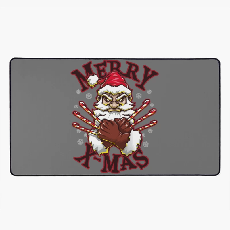 Muscle Santa: Merry X-Mas with Attitude Desk Mat