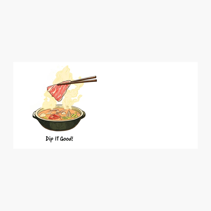 Steamy Asian Hotpot with Dipping Meat Illustration Coffee Mug