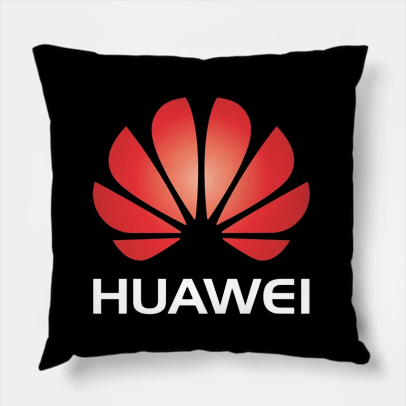 Huawei Red Corporate Logo Design Throw Pillow